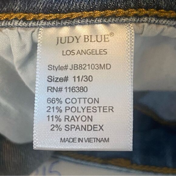 Judy Blue Cut Off Denim Shorts Style JB82103MD Size 11 - Picture 5 of 13